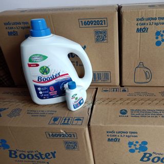 Nước giặt xả Booster loại can 3.7 kg chính hãng tặng kèm chai nhỏ
