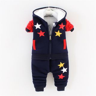 Bộ quần áo cho bé trai mùa đông cotton đầy đủ tay á