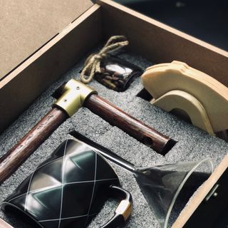 Bộ quà Tết full Set, hộp gỗ quà tặng, bộ dụng cụ pha cà phê gỗ chế tác thủ công phiên bản LUXURY.
