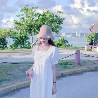 ĐẦM BABYDOLL TRẮNG CỔ VUÔNG VIỀN REN