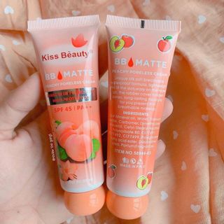 Kem Nền BB Che Khuyết Điểm Matte đào Kiss Beauty 2in1 chống nắng SPF45 và che khuyết điểm Yasan