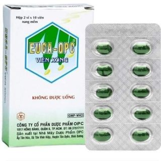 Viên xông EUCA OPC Xông khi cảm cúm, xông sát khuẩn mũi họng [Hộp 2 vĩ x 10 viên]