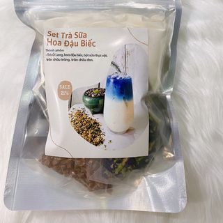Sét trà sữa tự pha hoa đậu biếc