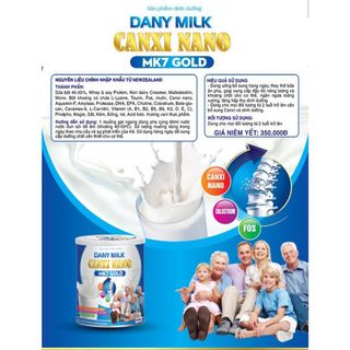 Sữa bột dinh dưỡng Dany Milk Canxi Nano MK7 Gold 900g