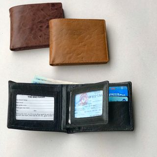 Ví sần lá cao cấp lót full da bên trong