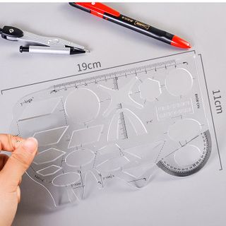 Thước Kẻ Trong Suốt Đa Chức Năng Tiện Dụng Cho Học Sinh
