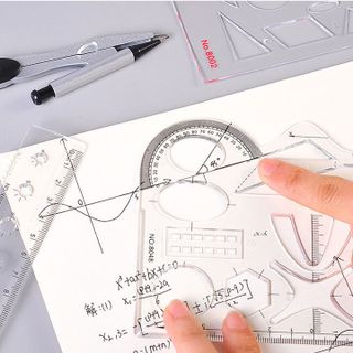 Thước Kẻ Trong Suốt Đa Chức Năng Tiện Dụng Cho Học Sinh