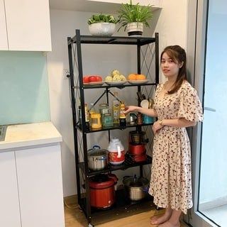 Kệ gấp gọn đa năng, kệ gấp gọn sắt 4 tầng, 5 tầng phòng khách, văn phòng