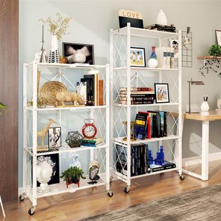 Kệ gấp gọn đa năng, kệ gấp gọn sắt 4 tầng, 5 tầng phòng khách, văn phòng