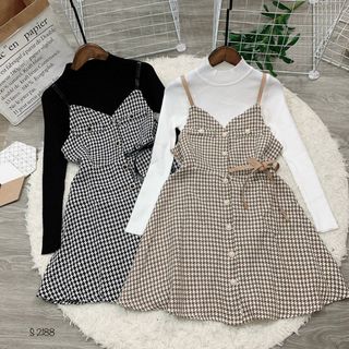 Kho sỉ tận gốc ❤️❤️ Set dạ bố dày xịn kèm áo len . Set dạ bố đầm 2d + áo hàng Qc dày xịn đẹp xĩu xĩu . Bao sang đẹp luôn nha  Mặc cả set hoặc mix riêng đều xinh luôn. 😁 giá sỉ