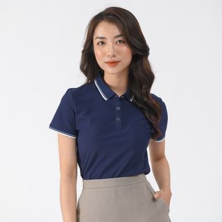 Áo Polo Nam Chất Thun Cá Sấu Poly Cao Cấp Bo Viền Tay Vai Trẻ Trung Lịch Sự Chống Nhăn Kumi Fashion - Xanh Than