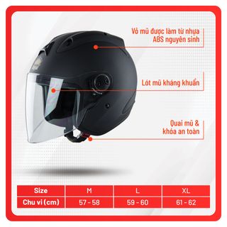 Mũ bảo hiểm Royal M17 Trơn