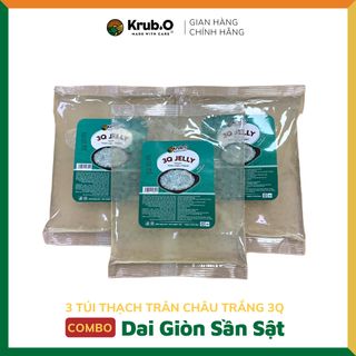 Thạch trân châu trắng 3q Krub.O dai giòn thơm ngon túi 1000g