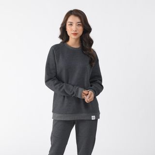 Bộ Nỉ Thể Thao Nữ Thu Đông Chất Nỉ Bông Cao Cấp, Bộ Thể Thao Nữ Năng Động Trẻ Trung Kumi Fashion - Xanh Than