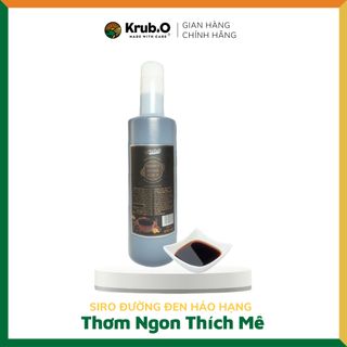 Siro Đường Đen nguyên chất 650ml - Thương hiệu Krub.O - Nguồn nông sản thuầng Việt
