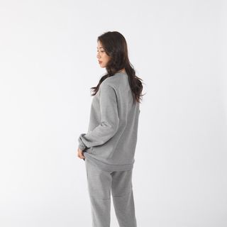 Bộ Nỉ Thể Thao Nữ Thu Đông Chất Nỉ Bông Cao Cấp, Bộ Thể Thao Nữ Năng Động Trẻ Trung Kumi Fashion - Xám