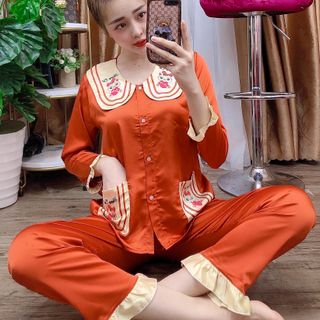 Đủ ngủ nữ mặc nhà pijama Chins Quần Dài tay dài