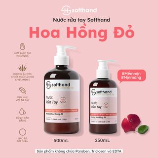 Nước rửa tay Softhand hương Hoa Hồng Đỏ 250mL (24 chai/ thùng) giá sỉ - giá bán buôn
