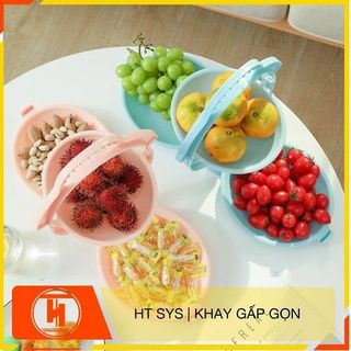 Khay bánh kẹo gấp gọn 3 tâng