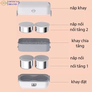 Hộp Cơm Giữ Nhiệt BUCOOK Cắm Điện 2 Tầng Inox