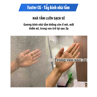 Nước Tẩy Cặn Canxi, Nấm Mốc Bám Cặn Ố Mờ Trên Kính Gương Nhà Tắm Faster CG Plus 350ml