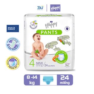 Bỉm T4 Pants, tã quần cao cấp BELLA HAPPY nhập khẩu Pháp 24 miếng cho bé 8 - 14 kg thoáng mát, thấm hút, chống tràn giá sỉ