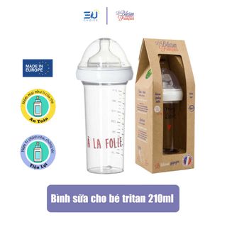 Bình sữa cho bé tritan LE BIBERON FRANCAIS nhâp khẩu Pháp 210ml chống sặc, núm ti mềm, chỉnh nha giá sỉ