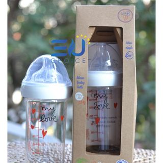 Bình sữa cho bé tritan LE BIBERON FRANCAIS nhâp khẩu Pháp 210ml chống sặc, núm ti mềm, chỉnh nha