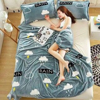 Chăn Lông Tuyết Muji Cao Cấp, Mềm Mịn, Dễ Giặt, Mau Khô, Độ Bền Cao
