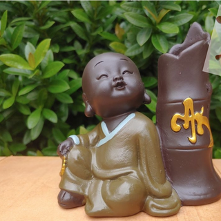 Bộ Chậu Tượng Chú Tiểu Ôm Hoa
