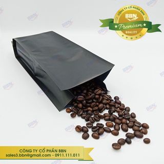Túi 4 biên đen đựng 500gr và 1kg cà phê giá sỉ