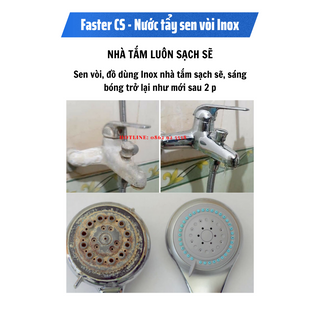 Nước tẩy cặn canxi bám trên sen vòi, chậu rửa Inox Faster CS Plus 350ml