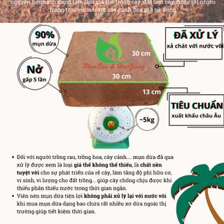 Xơ dừa nén 5kg mùn dừa nén 5kg đã xử lý chát tỷ lệ mùn 90% giá sỉ