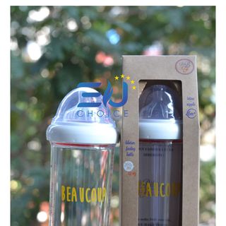 Bình sữa cho bé tritan LE BIBERON FRANCAIS nhâp khẩu Pháp 360ml chống sặc, núm ti mềm, chỉnh nha