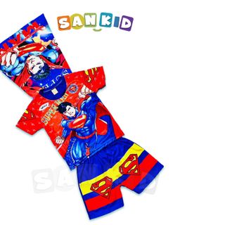 Bộ tay ngắn Super man có áo choàng giá sỉ