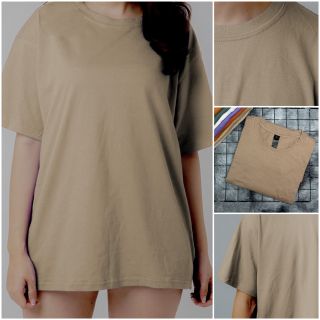 Áo thun nam cổ tròn trơn Unisex - Màu Cacao - Cotton 100% thoáng mát - Size 50-100 kg