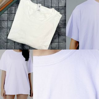 Áo thun nam cổ tròn trơn Unisex - màu trắng - Cotton 100% thoáng mát - Size 50-100kg