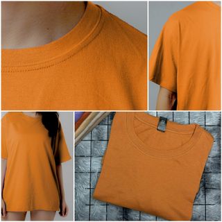 Áo thun nam cổ tròn trơn Unisex - màu vàng đất - Cotton 100% thoáng mát - Size 50-100kg