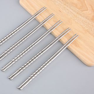 Bộ 10 đôi đũa Inox 304 dạng đầu xoắn