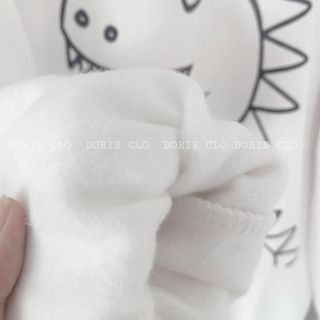 Áo sweater nỉ ngoại in hình khủng long tay phồng mềm form 68kg siêu đẹp
