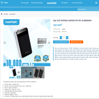 SẠC DỰ PHÒNG HAPOR HP-R9 10.000MAH giá sỉ