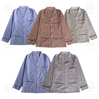 Đồ bộ nam pijama sọc kẻ chất vải cotton phù hợp người lớn tuổi loại bộ đồ nam, giá sỉ sll