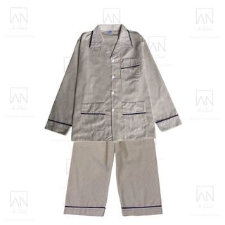 Đồ bộ nam pijama sọc kẻ chất vải cotton phù hợp người lớn tuổi loại bộ đồ nam, giá sỉ sll