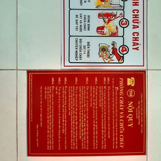Bộ bảng nội quy và tiêu lệnh PCCC cho dãy phòng trọ ( 1 nội quy, 1 tiêu lệnh) ( hình thật 100%)