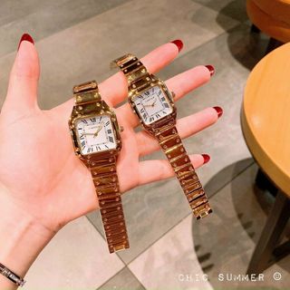 ĐỒNG HỒ CARTlER COUPLE MẶT VUÔNG