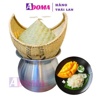 Chõ nấu xôi loại 1 + nồi đồ xôi kiểu Thái/Lào (bộ vỉ tre kèm nắp) tiện dụng + Nhanh chóng + Dễ sử dụng หม้อนึงข้าวเหนียว giá sỉ