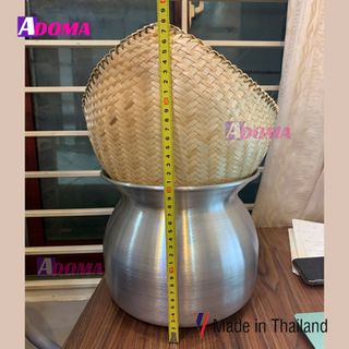 Chõ nấu xôi loại 1 + nồi đồ xôi kiểu Thái/Lào (bộ vỉ tre kèm nắp) tiện dụng + Nhanh chóng + Dễ sử dụng หม้อนึงข้าวเหนียว