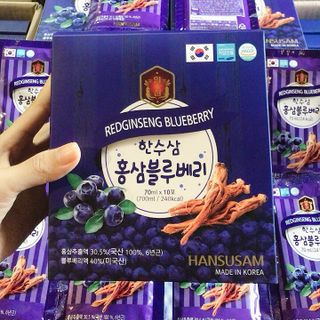 Nước hồng sâm Việt Quất Hansusam Hàn Quốc (Hộp 20 gói x 70ml)