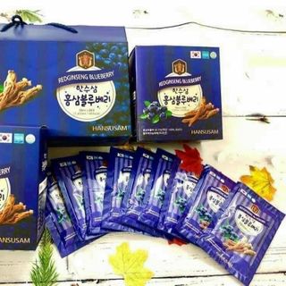 Nước hồng sâm Việt Quất Hansusam Hàn Quốc (Hộp 20 gói x 70ml)