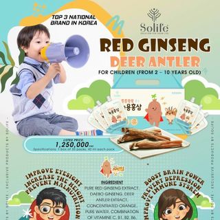 [100% NK HÀN QUỐC] Hồng sâm nhung hươu cho bế_SOLIFE_CHUNHO_www.